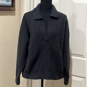 FRYE & CO WOMENS DARK GRAY ICE CREAM SPECKLED SWEATER SIZE XL